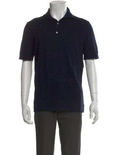 Pre-owned Sid Mashburn Crew Neck Short Sleeve Polo Shirt In Blue