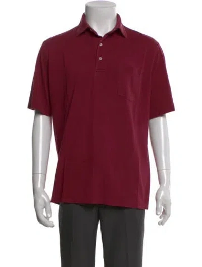 Pre-owned Sid Mashburn Crew Neck Short Sleeve Polo Shirt In Burgundy