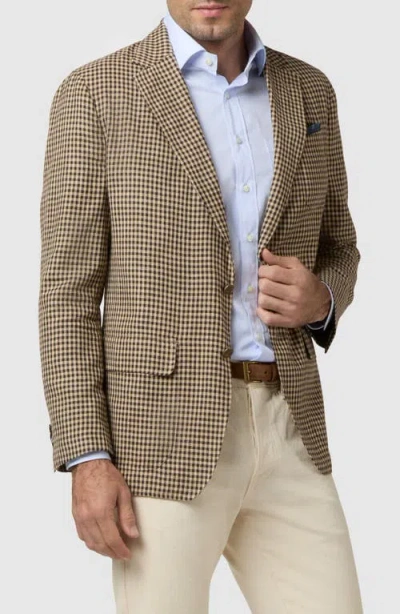 Sid Mashburn Ghost Check Cotton & Silk Blend Sport Coat In Chocolate/sand Check Hopsack