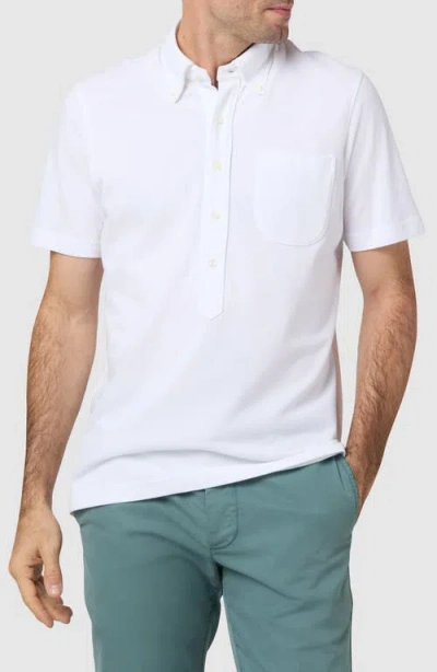 Sid Mashburn Knit Button-down Polo In White Pique