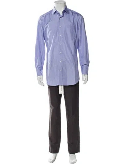 Pre-owned Sid Mashburn Long Sleeve Dress Shirt In Blue