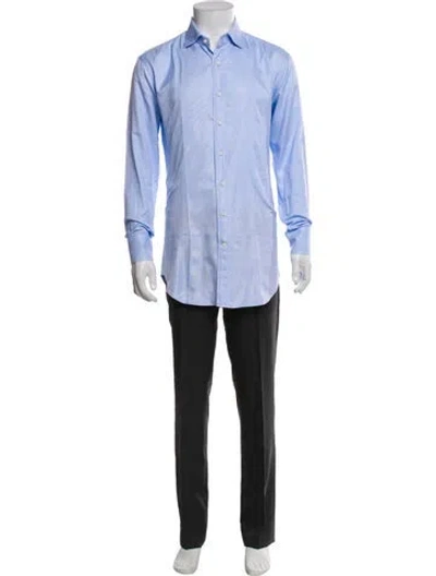 Pre-owned Sid Mashburn Long Sleeve Dress Shirt In Blue