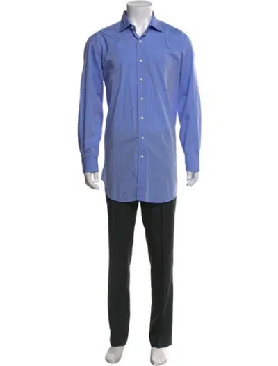 Pre-owned Sid Mashburn Long Sleeve Dress Shirt In Blue