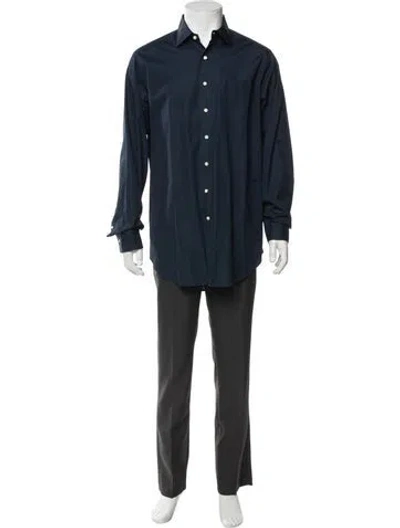 Pre-owned Sid Mashburn Long Sleeve Dress Shirt In Blue