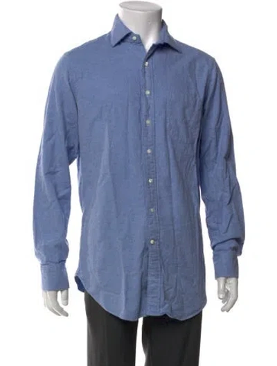 Pre-owned Sid Mashburn Long Sleeve Dress Shirt In Blue