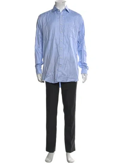 Pre-owned Sid Mashburn Long Sleeve Dress Shirt In Blue