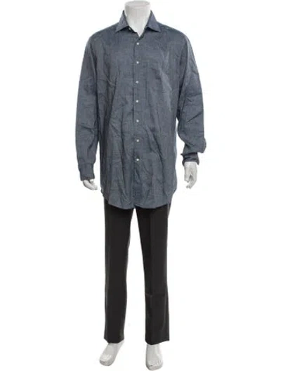 Pre-owned Sid Mashburn Long Sleeve Dress Shirt In Blue