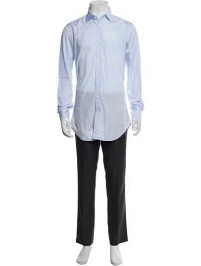 Pre-owned Sid Mashburn Long Sleeve Dress Shirt In Blue
