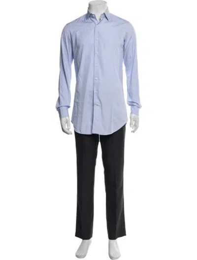 Pre-owned Sid Mashburn Long Sleeve Dress Shirt In Blue