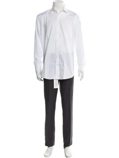 Pre-owned Sid Mashburn Long Sleeve Dress Shirt In White