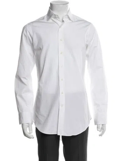 Pre-owned Sid Mashburn Long Sleeve Dress Shirt In White
