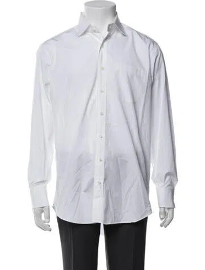 Pre-owned Sid Mashburn Long Sleeve Dress Shirt In White