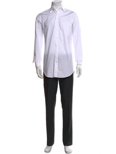 Pre-owned Sid Mashburn Long Sleeve Dress Shirt In White
