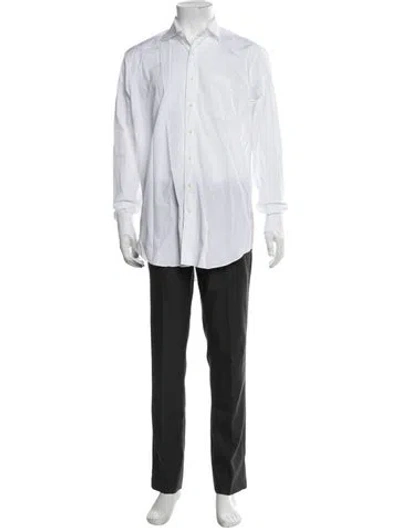 Pre-owned Sid Mashburn Long Sleeve Dress Shirt In White