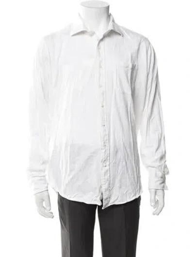 Pre-owned Sid Mashburn Long Sleeve Dress Shirt In White