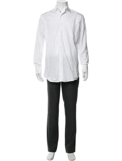 Pre-owned Sid Mashburn Long Sleeve Dress Shirt In White