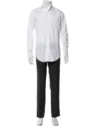 Pre-owned Sid Mashburn Long Sleeve Dress Shirt In White