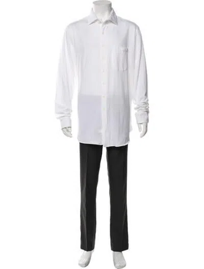 Pre-owned Sid Mashburn Long Sleeve Dress Shirt In White