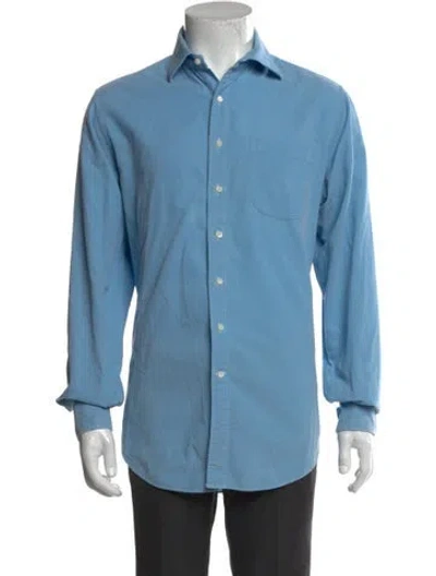 Pre-owned Sid Mashburn Long Sleeve Shirt In Blue