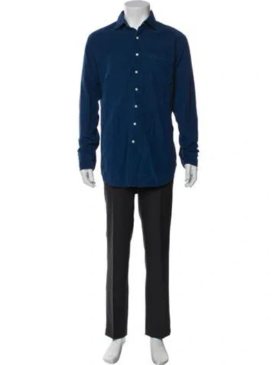 Pre-owned Sid Mashburn Long Sleeve Shirt In Blue