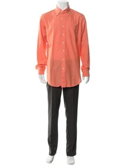 Pre-owned Sid Mashburn Long Sleeve Shirt In Orange