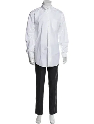 Pre-owned Sid Mashburn Long Sleeve Tuxedo Shirt In White