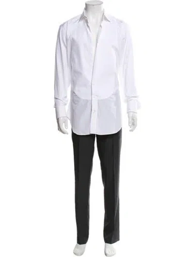 Pre-owned Sid Mashburn Long Sleeve Tuxedo Shirt In White