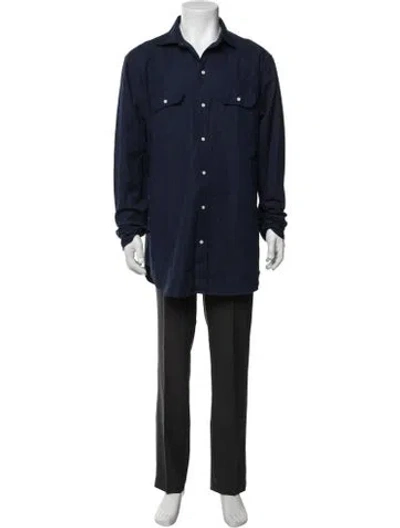 Pre-owned Sid Mashburn Long Sleeve Western Shirt In Blue