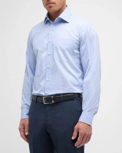 Sid Mashburn Men's Multi-stripe Poplin Dress Shirt In Sky Blu St