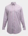 Sid Mashburn Men's Oxford Tattersall Sport Shirt In Bone Multi
