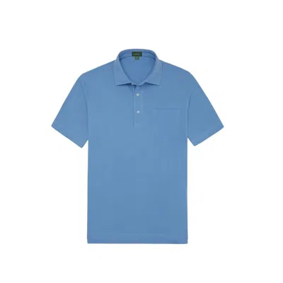Sid Mashburn Men's Short Sleeve Polo In Sail Pima Pique In Blue
