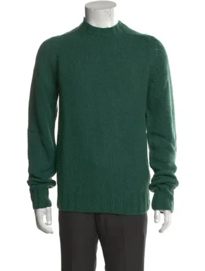 Pre-owned Sid Mashburn Mock Neck Long Sleeve Pullover In Green