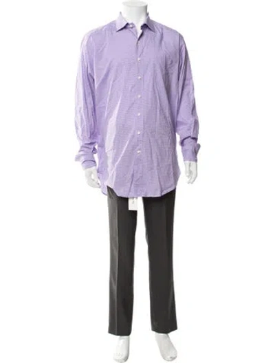 Pre-owned Sid Mashburn Patterned Long Sleeve Dress Shirt In Purple