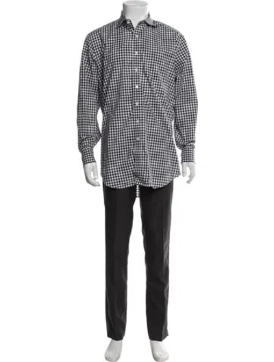 Pre-owned Sid Mashburn Plaid Print Long Sleeve Dress Shirt In Multi
