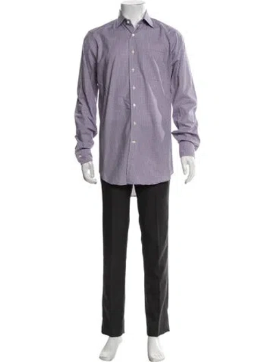 Pre-owned Sid Mashburn Plaid Print Long Sleeve Dress Shirt In Pink