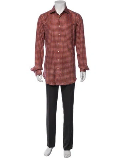 Pre-owned Sid Mashburn Plaid Print Long Sleeve Shirt In Multi