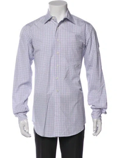 Pre-owned Sid Mashburn Plaid Print Long Sleeve Shirt In Multi