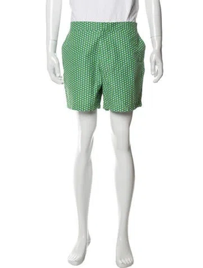 Pre-owned Sid Mashburn Printed Flat Front Shorts In Green