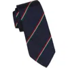 Sid Mashburn Repp Silk Tie In Navy Red White Green Stripe