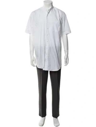 Pre-owned Sid Mashburn Short Sleeve Dress Shirt In White