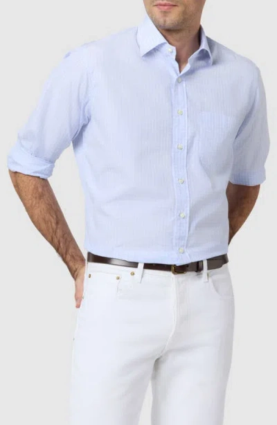 Sid Mashburn Slim Fit Microcheck Cotton Poplin Button-up Shirt In White