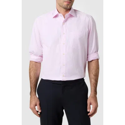 Sid Mashburn Slim Fit Microcheck Cotton Poplin Button-up Shirt In Pink