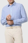 Sid Mashburn Slim Fit Stripe Slub Linen & Cotton Button-up Popover Shirt