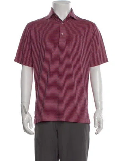 Pre-owned Sid Mashburn Striped Collar Polo Shirt In Pink