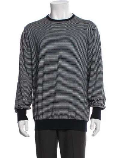 Pre-owned Sid Mashburn Striped Crew Neck Pullover In Black