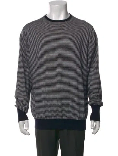 Pre-owned Sid Mashburn Striped Crew Neck T-shirt In Black