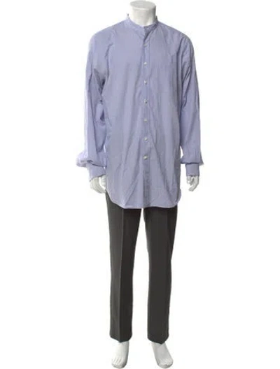 Pre-owned Sid Mashburn Striped Long Sleeve Dress Shirt In Blue
