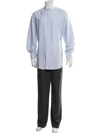Pre-owned Sid Mashburn Striped Long Sleeve Dress Shirt In Blue