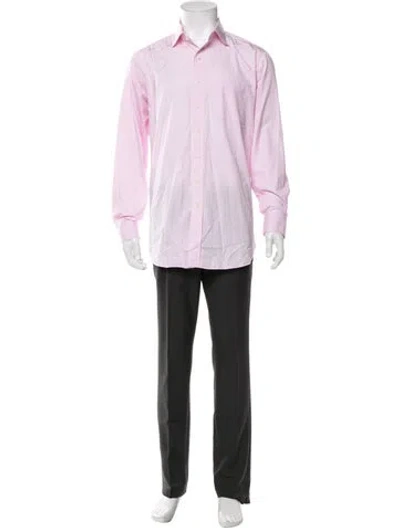Pre-owned Sid Mashburn Striped Long Sleeve Dress Shirt In Pink