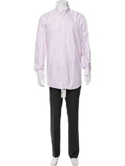 Pre-owned Sid Mashburn Striped Long Sleeve Dress Shirt In Purple